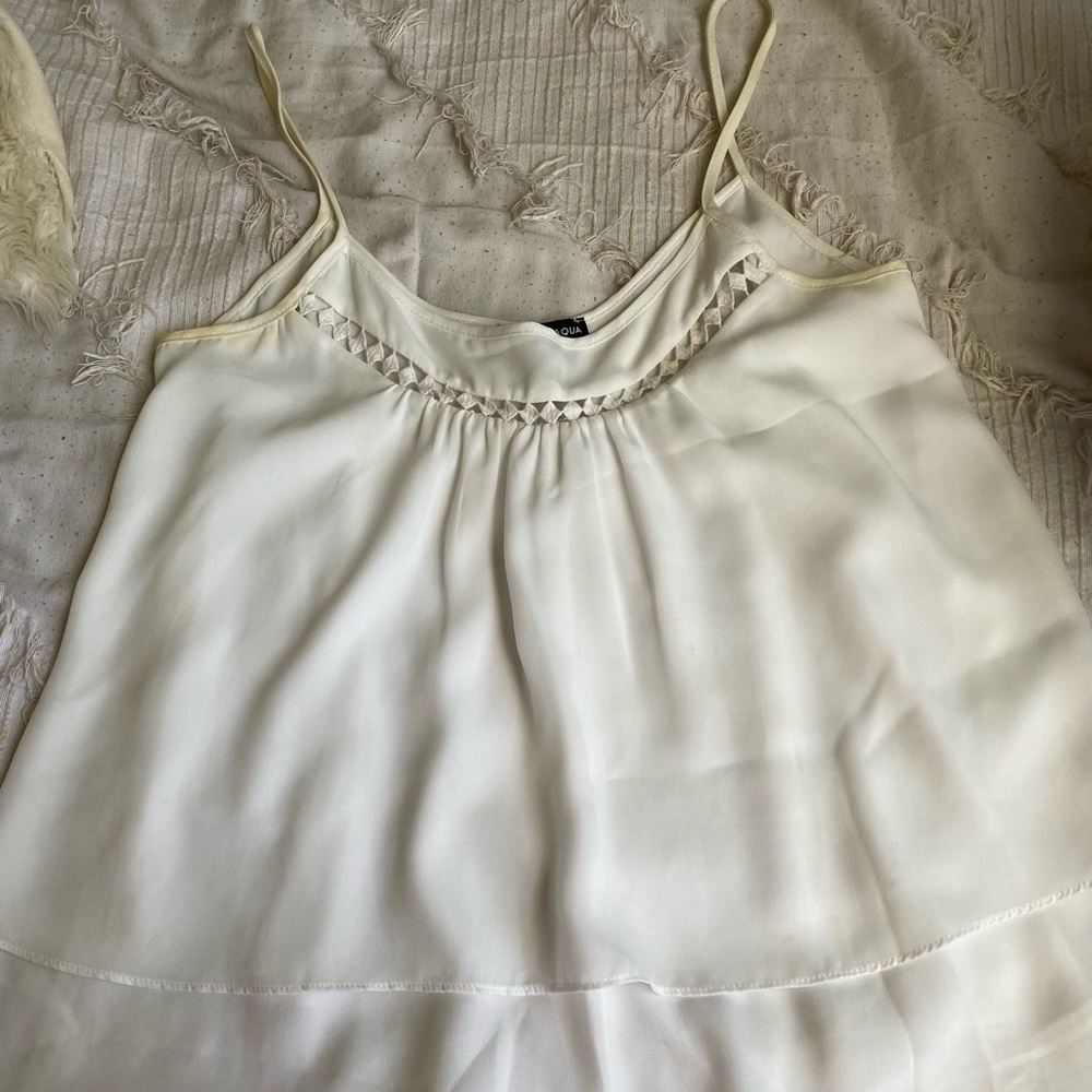 White cami blouse. Bloomingdales size medium.